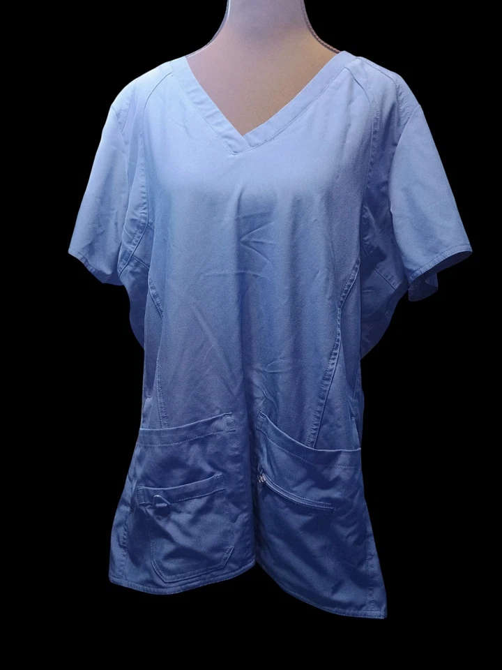 Blusa Médica Med Couture Touch Cuello en V Azul Real para Mujer Foto 1 de 4