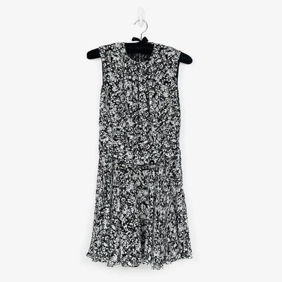 Mini Vestido Derek Lam Floral Talla 0 Negro Blanco Seda Silencioso Lujo Glamour Cóctel Foto 1 de 4