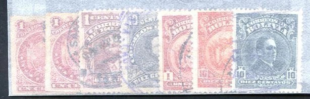 BOLIVIA 1987-1928, SANTA CRUZ Cancels, 7 Items, Diff Types including earlies - Image 1 of 1