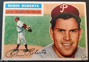 Tarjeta Robin Roberts 1956 Topps #180 está en muy buen estado + forma de los Filis de Filadelfia - Imagen 1 de 1