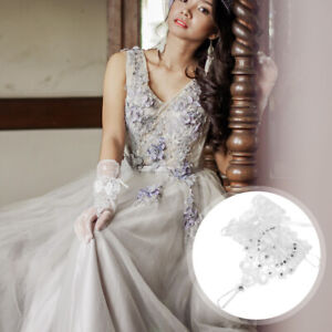  Wedding Gloves Lace Bridal White Fingerless Elegant Satin Bride
