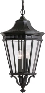 Feiss Lighting-Cotswold Lane-Pendant 3 Light Traditional Style Fixture, Black - Picture 1 of 4
