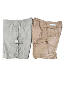 Men's Cargo Shorts Size 40 Lot of 2 Hiking outdoor Summer Comfort Tan Gray - Picture 1 of 10