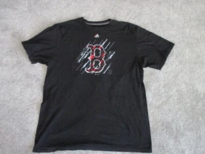 Boston Red Sox T-Shirt Men’s XL Majestic Short Sleeve Logo Black, EUC  - Picture 1 of 6