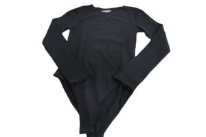 American Apparel Women's Cotton Spandex Long Sleeve Bodysuit Size M, Black - Picture 1 of 4