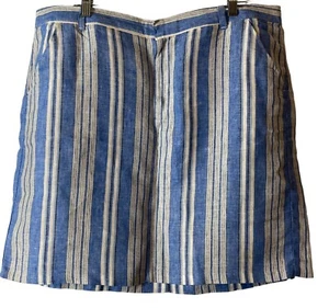 Tommy Hilfiger 16 blue white linen skirt 40 x 21 pockets - Picture 1 of 5