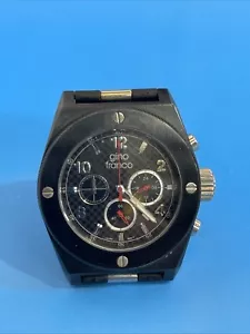 Orologio Uomo Bracciale Acciaio Inox Nero Crono Stop-Watch Gino Franco - Foto 1 di 7