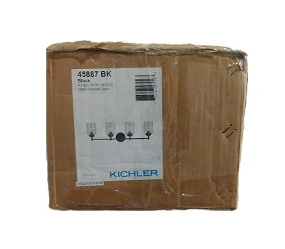 KICHLER Winslow 30 pulgadas Lámpara de tocador de baño contemporánea negra de 4 luces Foto 1 de 2