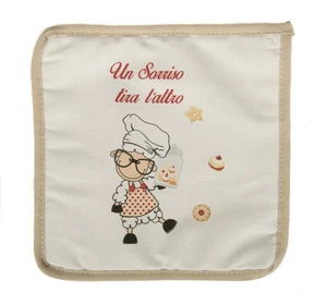 Pot holder kitchen 20x20 cm cotton HAPPY PEOPLE item KA08320201 MADE IN ITALY - Imagen 1 de 3