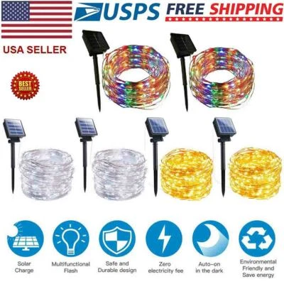 2 Box Solar Battery Operated Mini LED Copper Wire String Fairy Lights For Decor - Image 1 of 4