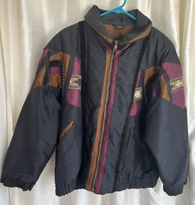 Vintage 80s 90s G4000 Womens Embroidered Bomber Jacket Large Retro - Picture 1 of 8
