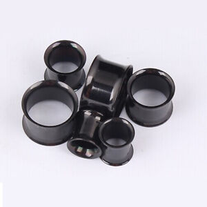 1 Pair Body Piercing Double Stainless Steel Ear Tunnels Plugs Earlets Gauges