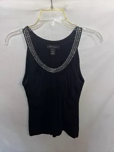 WHBM Dressy Blouse Womens Size Medium Black Sequined Going Out Party - Picture 1 of 12