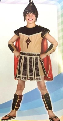 NIÑO SOLDADO ROMANO DISFRAZ Gladiador Niños Libro Semana Griego Elegante Vestido Trajes Foto 1 de 4