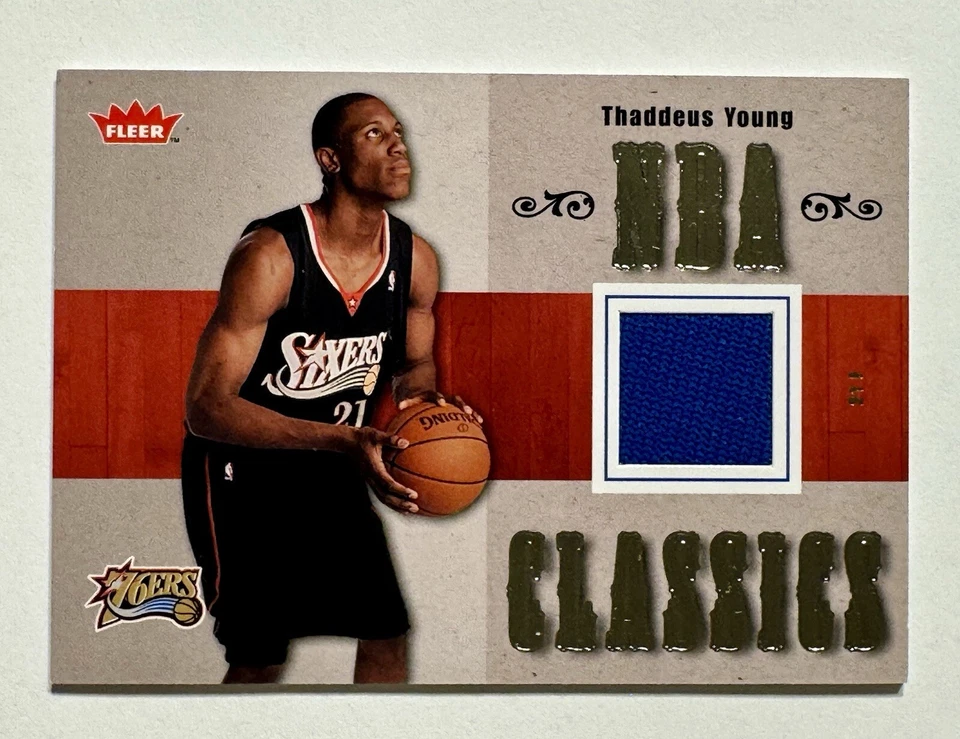 2007-08 Fleer Thaddeus Young NBA Classics Rookie RC Jersey Relic #TT-TY 76ers - Image 1 of 2