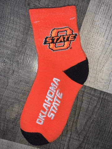 OKLAHOMA STATE COWBOYS COLLEGE 1/4 LENGTH SOCKS YOUTH KIDS Cover