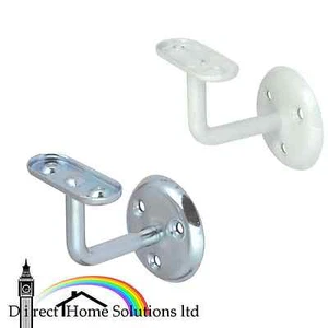Soporte de pasamanos plano HAFELE, acero suave, Ø60 mm, blanco epoxi/chapado en zinc - Imagen 1 de 3