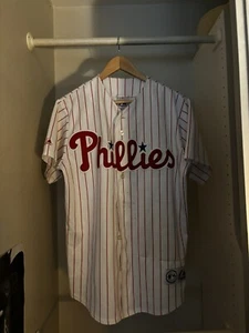 Majestic Ryan Howard Striped Phillies MLB AUTHENTIC JERSEY Number 6 Size M - Picture 1 of 4