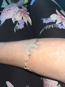Sterling Silver Wave Design Bracelet For Wrist Or Forearm - Picture 1 of 4