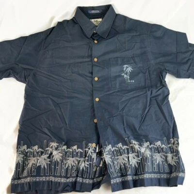 Camisa Tommy Hilfiger Surf Co Para Hombre Talla Grande Azul Botón Frontal Bambú Gráfico Foto 1 de 4