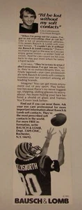 Pubblicità Bausch+Lomb Soft Contacts 1983 ~ CHRIS COLLINSWORTH Cincinnati Bengals - Foto 1 di 1