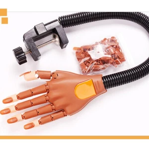 Mano de práctica de uñas ajustable con 100 puntas falsas, maniquí para entrenamiento de gel acrílico - Imagen 1 de 13