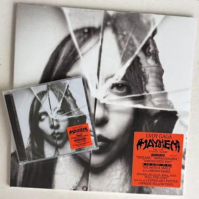 LADY GAGA * MAYHEM * HMV LIMITED EDITION ALTERNATE ART 2x YELLOW VINYL & CD * BN - Image 1 of 4