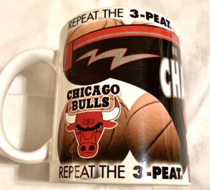 Taza de cerámica vintage NBA Chicago Bulls 1998 Champions repetir 3 turbas taza Jordan - Imagen 1 de 9