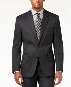 $360 Alfani Men's Slim Fit Stretch Suit Jacket, Charcoal Grey, 44S - Picture 1 of 3