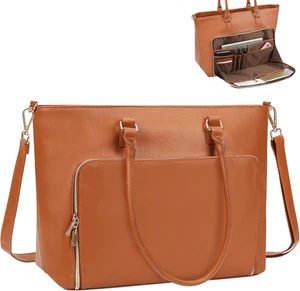 Laptop Bag for Women 17.3 Inch Tote Large 17.3inch, E1-brown - Picture 1 of 8