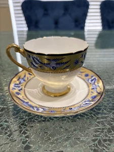 DE COLECCIÓN SHELLEY RIPON GOLONDRINAS AZULES #8190 RARA TAZA DE TÉ CON PATAS DE ORO AZUL CON - Imagen 1 de 7