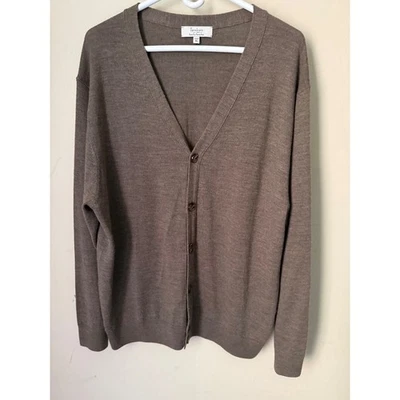 Cárdigan Suéter Turnbury Extra Fino Lana Merino Cuello en V Para Hombre XL Marrón Foto 1 de 4