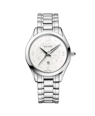 BALMAIN 女士模拟石英休闲手表经典礼服银色表盘防水 Ro — 第 1/3 张图片