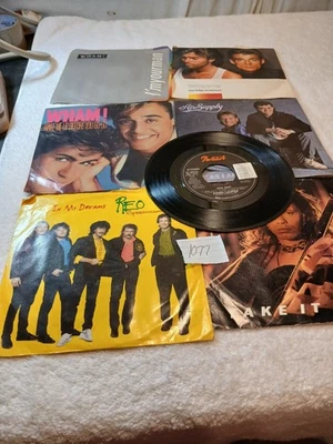 lot of 7 Rrecords 45 Vintage WHAM  WAKE ME BEFORE YOU GO GO . Crazy Love  - Image 1 of 4