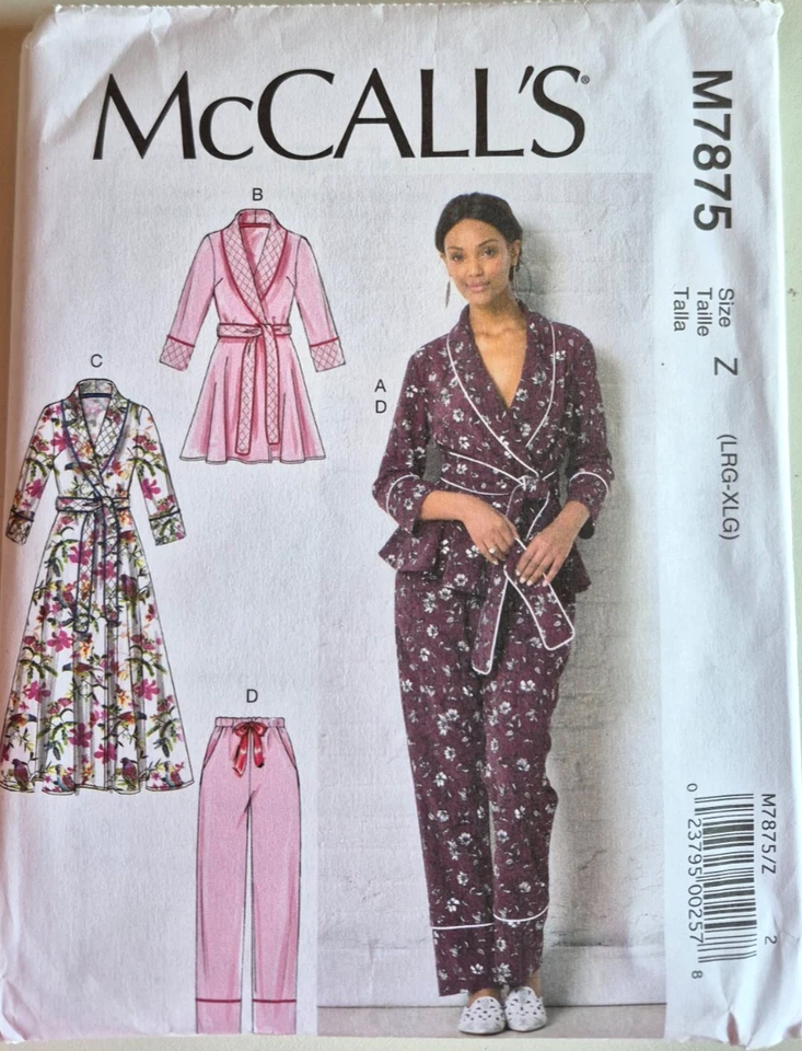 McCalls Pattern 7875 Robe Jacket Pants Misses Sizes Large XLarge Uncut