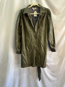 Abito camicia Peter Som x RTR verde ecopelle taglia 8 con cuciture larghe (leggi) - Foto 1 di 7