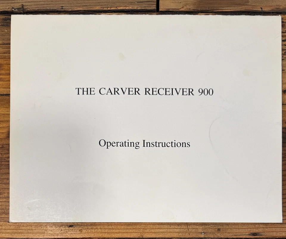 Receptor Carver Modelo 900 Propietario / Manual de Usuario *Original* Foto 1 de 1