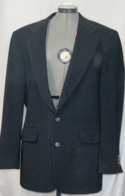 Robert Stock Men’s 42L Blazer Black Sport Coat Jacket Wool - Image 1 of 4