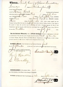 1870 Schuylkill County PA Tax Sale Deed Edward Bradley to County Commissioners - Picture 1 of 4