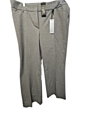 Express Editor Design Studio Dress Pants Womens L** Gray Mid Rise Flare Leg New - Image 1 of 4