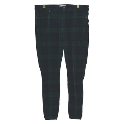 Pantalones de terciopelo aplastado elásticos a cuadros de tiro alto Vineyard Vines talla 12 preppy Foto 1 de 4