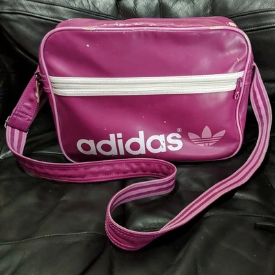 Adidas Originals Pink Messenger Flight Laptop Zip Bag Retro Cross body shoulder  - Image 1 of 4