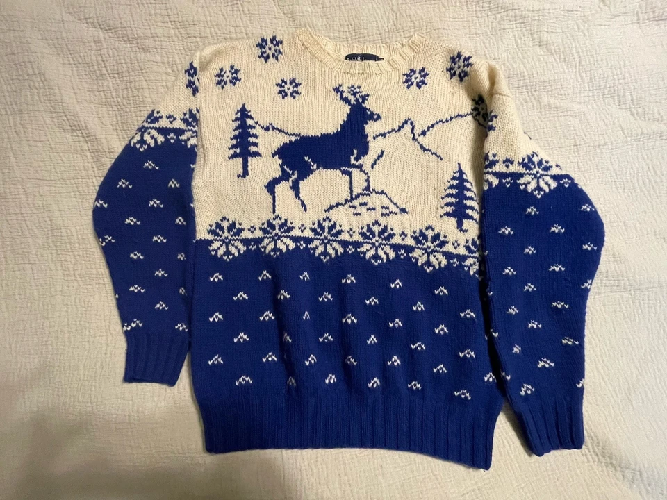 Suéter de Invierno Ralph Lauren 100% Lana Tejido a Mano Reno - Para Mujer Talla L/XL Foto 1 de 4