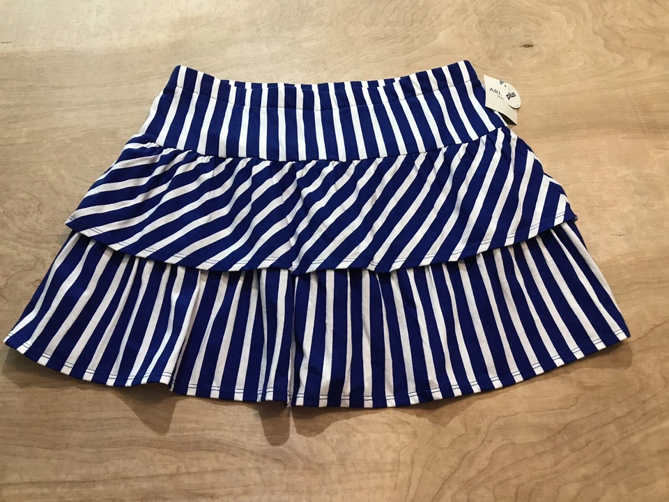 NUEVO CON ETIQUETAS FALDA CON VOLANTES ARIZONA JEAN CO JUNIOR TALLA GRANDE TALLA L 14/16 Plus Azul/Blanco Foto 1 de 4