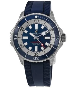 New Breitling Superocean Automatic 46 Blue Dial Men's Watch A17378E71C1S1 - Afbeelding 1 van 5