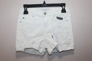 CELEBRITY PINK GIRLS SHORTS DENIM DISTRESSED CUFFED HEM WHITE SIZE 8 - Picture 1 of 5