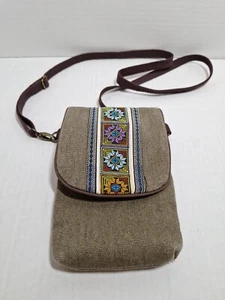 Kamory Crossbody purse, small, hemp, multicolored, Pockets - Picture 1 of 6