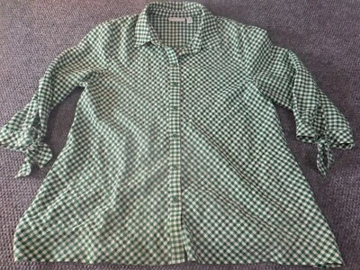 Susan Graver Top Talla 12 Verde Mujer Botón Top Clásico Informal Elástico Foto 1 de 4