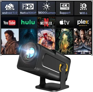 Smart Mini Beamer Gimbal5 Android 11 Full HD Beamer 18000 Lumen Native 10 - Bild 1 von 12