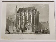 ANTIQUARIUS STEEL ENGRAVING 1847 Paris Le Saint Chapelle Church Collection...